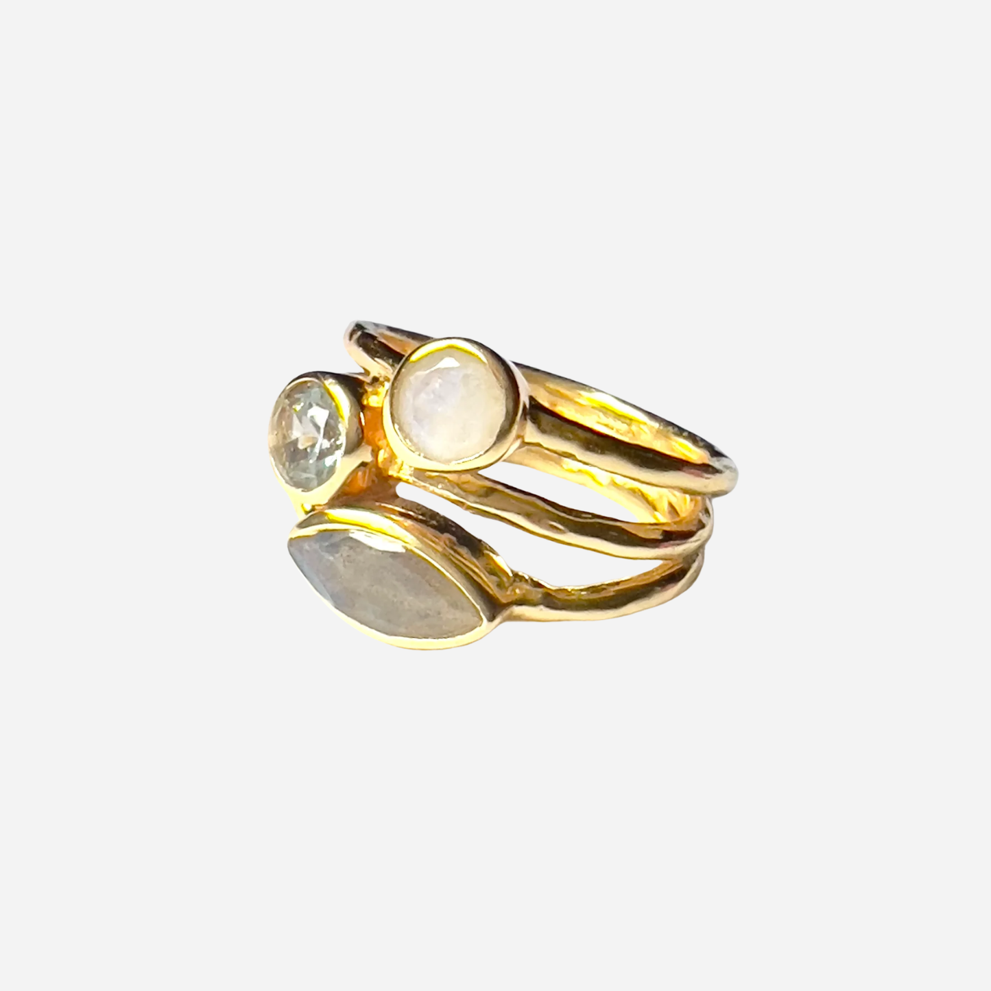 BAGUE PIERRES NATURELLES - TRIO